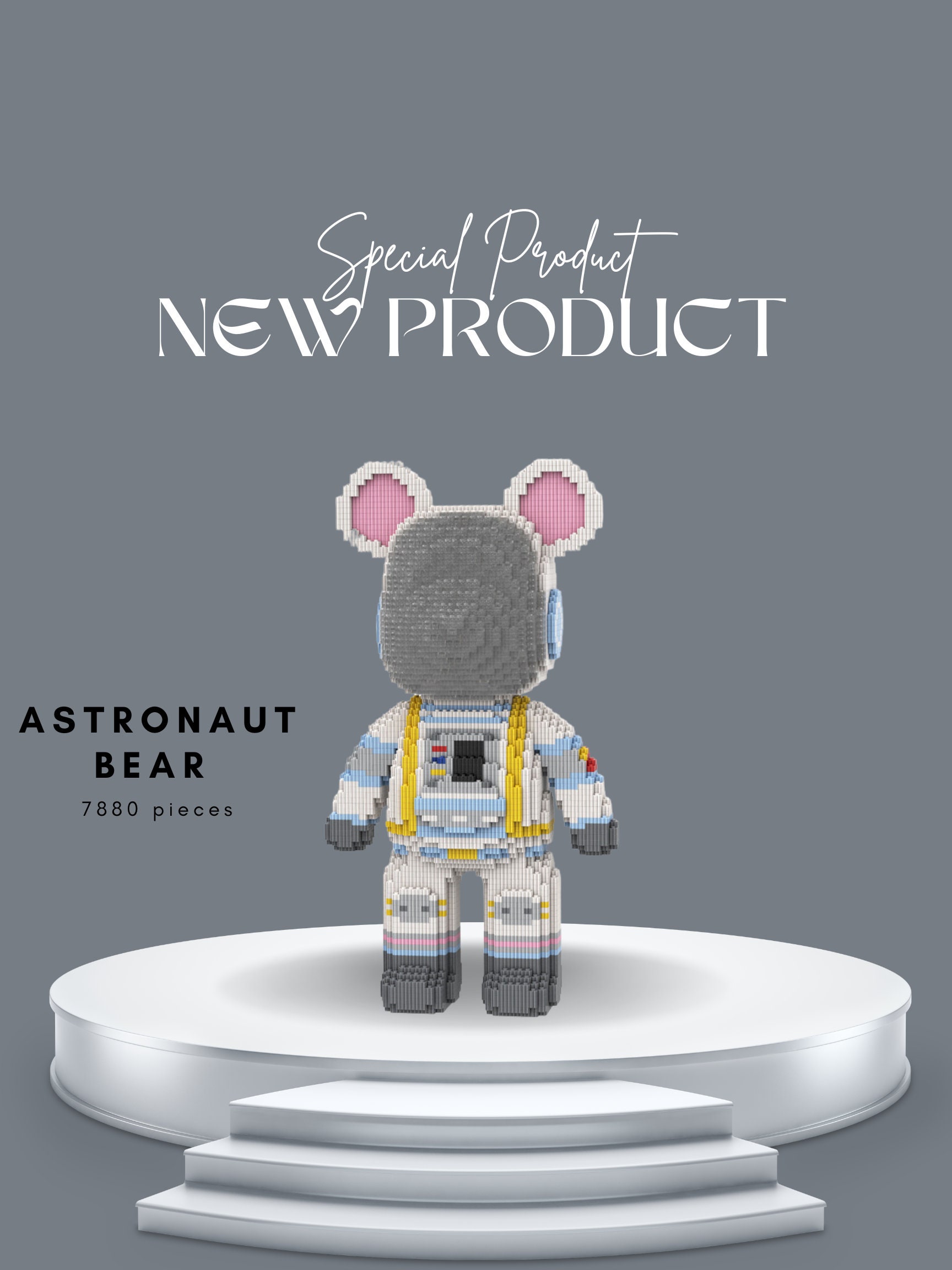 .com: Bearbrick 1000% Building Blocks Bear Violent Bear Collection  Series Astronaut Anime Doll Doll Gift Fashion Ornament Collection Model Toy  A : Toys & Games
