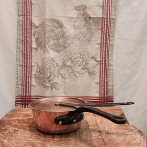 Vintage Copper Windsor-Splayed Saucepan with 18cm-7.125 inch diameter Fresh Tin And 2.4mm thick sidewalls; Made In France-Mauviel 3.5lbs