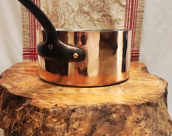 Antiek-Franse koperen steelpan met een diameter van 26 cm - 10,25 inch, 2,6 mm aan de rand; Koperen braadpan van restaurantkwaliteit 7 lb 6 oz 6,5 quarts