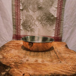 Molde para tarta de cobre antiguo con revestimiento de estaño limpio y acabado martillado, 21 cm (8,25 pulgadas) de diámetro; Molde para gratinar de cobre antiguo; Molde para tarta de 368 gramos (13 onzas).