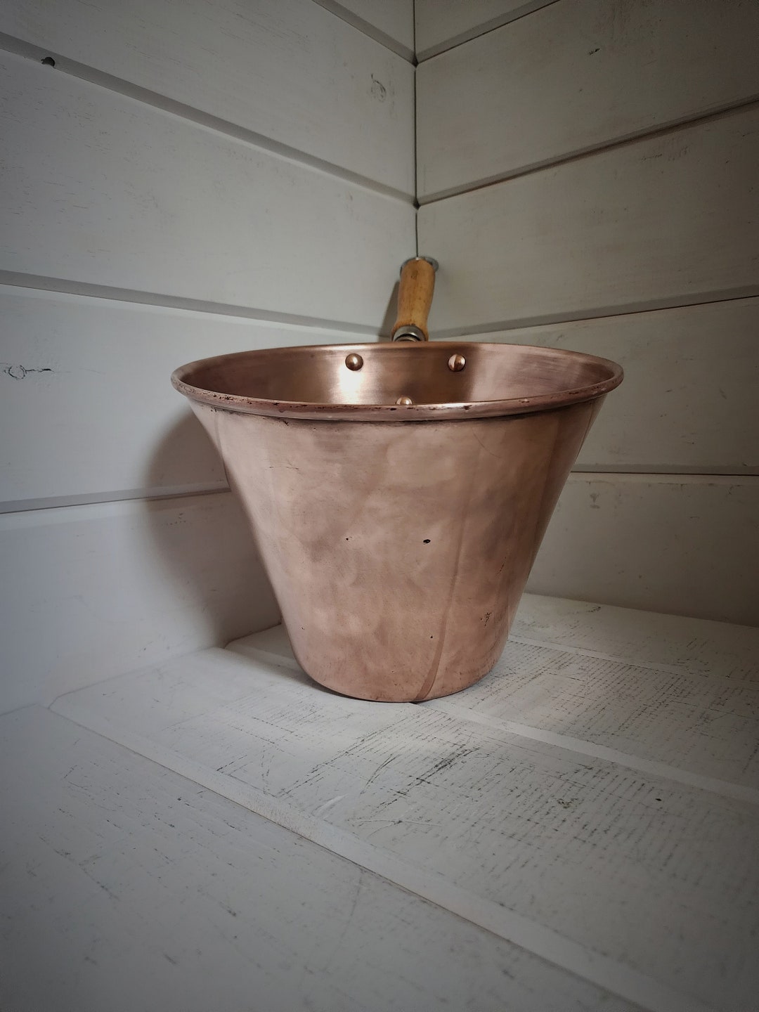 Vintage Copper Polenta Pot Unlined Copper Pot Atlas Metal Spinning