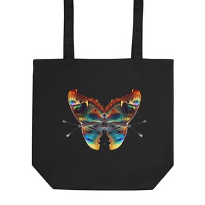 Butterfly Tote Bag - Eco Tote Bag, Art Tote Bag, Psychedelic Art, Butterfly Bag, Trippy Butterfly bag, Insect Gift Idea