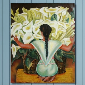 Diego Rivera Flower Carrier Canvas Wall Art, Diego Rivera Home Decor, The Flower carrier Canvas, Wall Art Poster Office, Wall Decor Wall Art