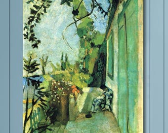 Lienzo impreso "La terraza de Saint-Tropez" de Matisse, arte mural francés