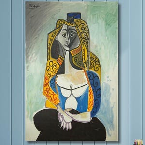 Picasso Canvas Print: Modern Art Poster, Turkish Shawl Design