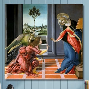 The Cestello Annunciation by Sandro Botticelli Canvas Print, Sandro Botticelli Artwork, Renaissance Period Artwork, Boticelli Canvas Gifts/1