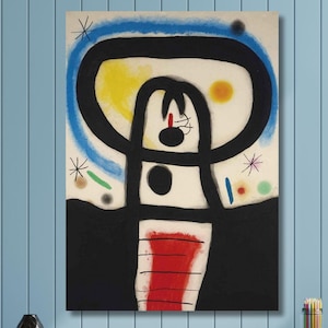 Joan Miro Canvas Wall Art,Joan Miro Print - Exhibition Canvas Wall Art and Poster Reproduction for Modern and Artistic Home Decor,Miro Gifts
