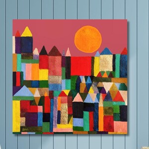 Paul Klee Schloss und Sonne Poster Kunst Leinwanddruck,Paul Klee Kunstwerke,Abstrakte Wandkunst,Moderne Kunst Druck,Expressionismus Kunst,Vintage Kunstdruck