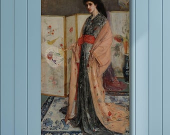 James Abbott McNeill Whistler, Die Prinzessin aus dem Land des Porzellans (1863) Canvas Gallery Wrapped Giclee Wall Art Print, Home Decor Geschenke