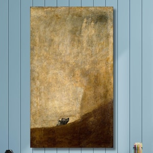 Francisco Goya, o Cão (El Perro, 1819), Arte de Parede em Tela – Impressão Clássica de Pôster da Icônica Pintura de Goya para Decoração Artística de Casa, presentes/1