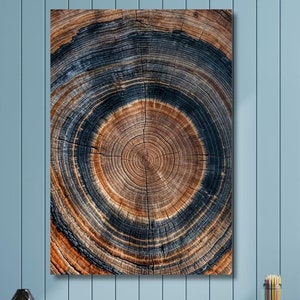Tree Ring Print on Canvas Wall Art, Abstract Colorful Tree Ring Wall Decor, Tree Ring Minimalist Home Canvas,Livingroom decor,Office Decor 2