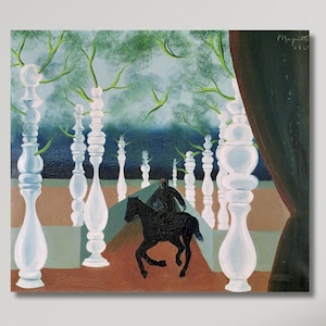 Rene Magritte Canvas Wall Art,Rene Magritte Vintage Print 1992,&quot;The Lost Jockey&quot; (1926)Home Decor,Wall Art,Art Print,Surrealism,Wall Decor64