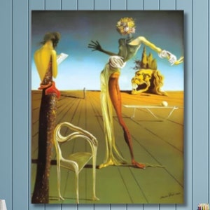 Salvador Dali Mujer con cabeza de rosa Póster vintage Arte en lienzo Arte de pared, Reproducciones de Salvador Dali, Artes abstractas, Póster de exposición