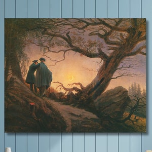 Caspar David Friedrich: Zwei Männer betrachten den Mond
