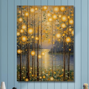 Gustav Klimt Tree Lights Art Canvas Print,Gustav Klimt Art Poster Print,Modern Wall Art,Famous Canvas Wall Art,Exhibition Vintage Art Print