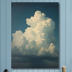 Original Cloud Painting White Cloud Painting Cloud Wall Art Blue Sky Abstract Painting Beige Cloud Abstract Painting Cloud Canvas Painting