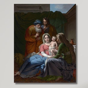 Póster de arte de pared en lienzo de La Sagrada Familia, 1820, de Joseph Paelinck, póster de madre e hijo, obras de arte de Joseph Paelinck, regalos de impresión de arte vintage/1