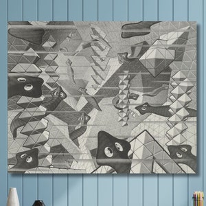 Maurits Cornelis Escher Canvas Poster Art , Maurits Cornelis Escher Painting on Canvas Art ,Maurits Cornelis Escher Canvas Poster Arts,Gifts