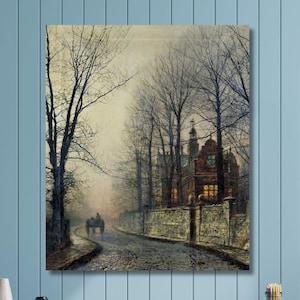 John Atkinson Grimshaw print ART,John Atkinson Grimshaw Poster,november moonlight,John Atkinson Grimshaw Autumn Moonlight Wall Art Print/1