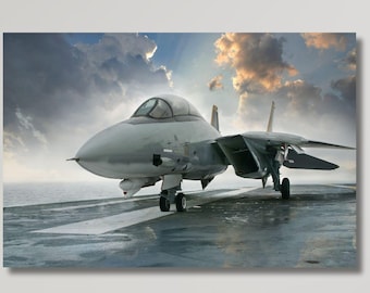 F-14 Tomcat Fighter Jet Canvas Wall Art, plakat z samolotem bojowym dla entuzjastów lotnictwa i wystroju wnętrz wojskowych, gotowy do powieszenia, prezenty/2