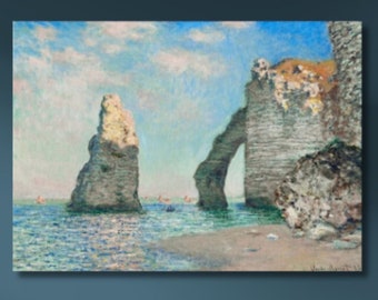 エトルタの断崖の夕日：クロード・モネ（1883年）キャンバスギャラリー