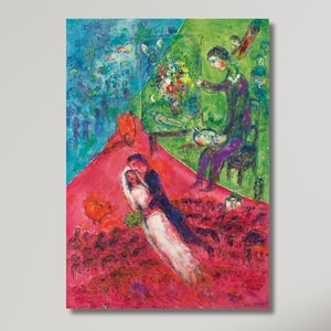 Marc Chagall Kunstdruck auf Leinwand, Marc Chagall Color of Life,Marc Chagall Poster,Ausstellungsplakat,Posterdruck,Innendekoration Geschenke/40