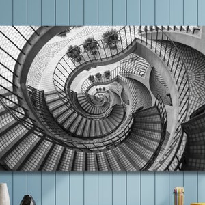 Escher Stairs Optische Täuschung Leinwand Wand Kunst Poster,Escher Stairs Optische Täuschung Leinwand Druck,Fine Art Print,Reproduktionsdruck Kunstwerke