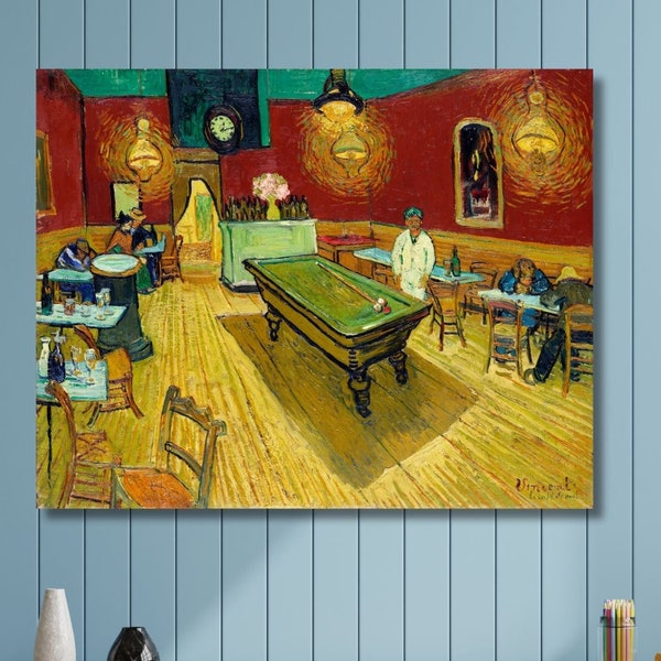 Vincent van Gogh Canvas Wall Art, Le Café de Nuit,The Night Café, 1888,van Gogh art,Night Café decor,Night Café poster, clasicc wall art