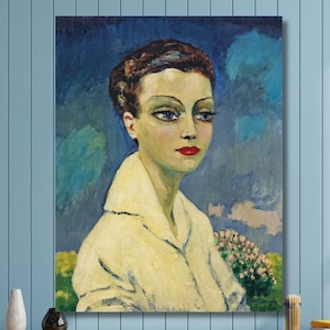 Kees van Dongen Woman in White Blouse Art /Print,Canvas Poster Kees van Dongen Canvas Wall Art, Ready to Hang Panel,Fauvism Art,Home Decor