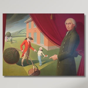 Grant Wood &#39;Parson Weems&#39; Fable&#39; Canvas Print: Vintage American Art