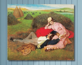 Pál Szinyei Merse Canvas Wall Art,Lovers,Szerelmespár,1870 Art Print,Canvas Print,Fine Art,Reproduction, Archival Giclee,Gift Wrapped