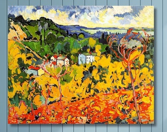 Maurice de Vlaminck ,Bougival / Poster Art Reproduction, Abstract Wall Art Print ,art prints,Vintage art,canvas wall art,famous art prints
