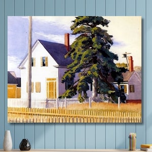 Edward Hopper,House with Big Pine/ Poster Art Reproduction, Abstract Wall Art , art prints,Vintage art,canvas wall art,famous art prints