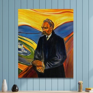 Edvard Munch Portrait of Friedrich Nietzsche Art Print,Edvard Munch Canvas Wall Art,Expressionism Art,Canvas Poster &Panel,Home Wall Decor20