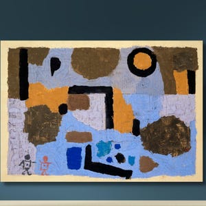 Paul Klee Mit den zwei Verlorenen (1938) Gespannte Leinwand Moderne Wandkunst, Paul Klee Reproduktion abstraktes Gemälde, fertig zum Aufhängen