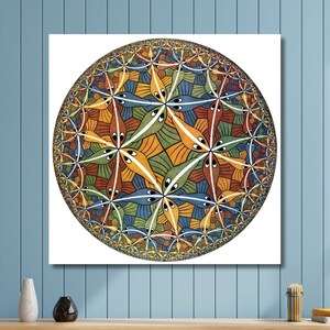 Escher Canvas Wall Art,Maurits Cornelis Escher,Home office Decor,Modern Relativity,Reproduction Print,Abstract Art,Vintage Art,Escher Poster