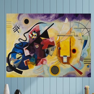 Wassily Kandinsky Yellow Red Blue Canvas/Poster Art Reproduction, Abstract Wall Art Print, Modern Art Painting, Expressionism Art Poster