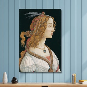 Botticelli Young Woman Canvas Print: Renaissance Portrait Wall Art