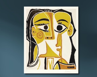 Picasso Woman's Head Portrait, Stylized Painting Print