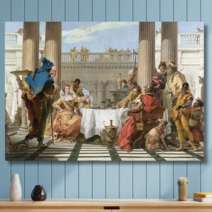 Giovanni Battista Tiepolo Canvas wall Art,The Banquet of Cleopatra, Ecce Homo Canvas Wall Art,Vintage Exhibition Poster Print Art,Fine Art