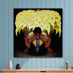 The Flower Seller by Diego Rivera, Vendedor de alcatraces,The Flower Seller Canvas Print,Diego Rivera Wall Art, Fine Art Prints Wall Decor