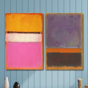 Set Of 2 Mark Rothko Reproduction,Rothko Modern Painting Canvas Wall Art Print,Office Room Decor,Abstract Artwork Modern rothko Canvas