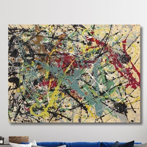 特大キャンバス壁アート ジャクソン・ポロック キャンバス壁アート 抽象壁アート 家庭およびリビングルームの装飾 ジャクソン・ポロック コンバージェンス