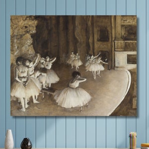 Edgar Degas The Ballet Rehearsal on Stage Canvas/Poster Art Reproduction, Monet Classic Canvas Wall Art, Modern Art Impressionism Painting