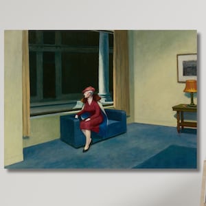 Hotel Window (1955) by Edward Hopper, Hotel Window 1955 Canvas Print, Edward Hopper Wall Art, Modern Wall Decor,Expressionism Art/7