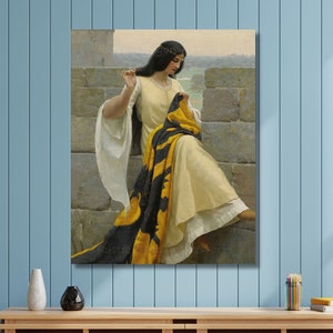 Edmund Blair Leighton Stitching the Standard Art Print,Knight Canvas Wall Art,Leighton Artwork,Canvas Poster,pre-Raphaelite art,Home Decor