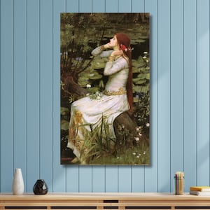 John William Waterhouse,Ophelia Poster ,OPhelia Art,Ophelia Print,Ophelia Canvas,John William Waterhouse Ophelia Painting Vintage Poster