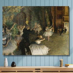 Edgar Degas Poster - The Rehearsal of the Ballet On Stage (1874)Poster, Print,Art,  Fine Art Classic Painting Poster Print Art Gift Dancers