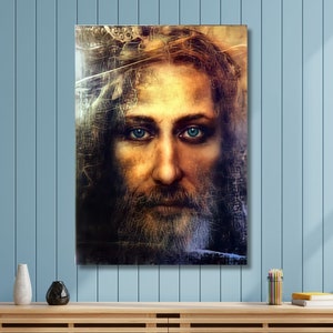 イエス・キリストの本当の顔 キャンバス壁アートポスター、イエスの神の慈悲プリントI、家の吊り下げ絵画装飾、イエスの神のポスター