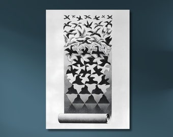 M.C. Escher Canvas Print: Modern Relativity Abstract Art